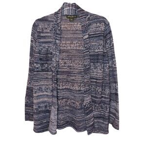 Eddie Bauer Navy Heather 100% Cotton Open Cardigan Size S Minimalist Cabincore